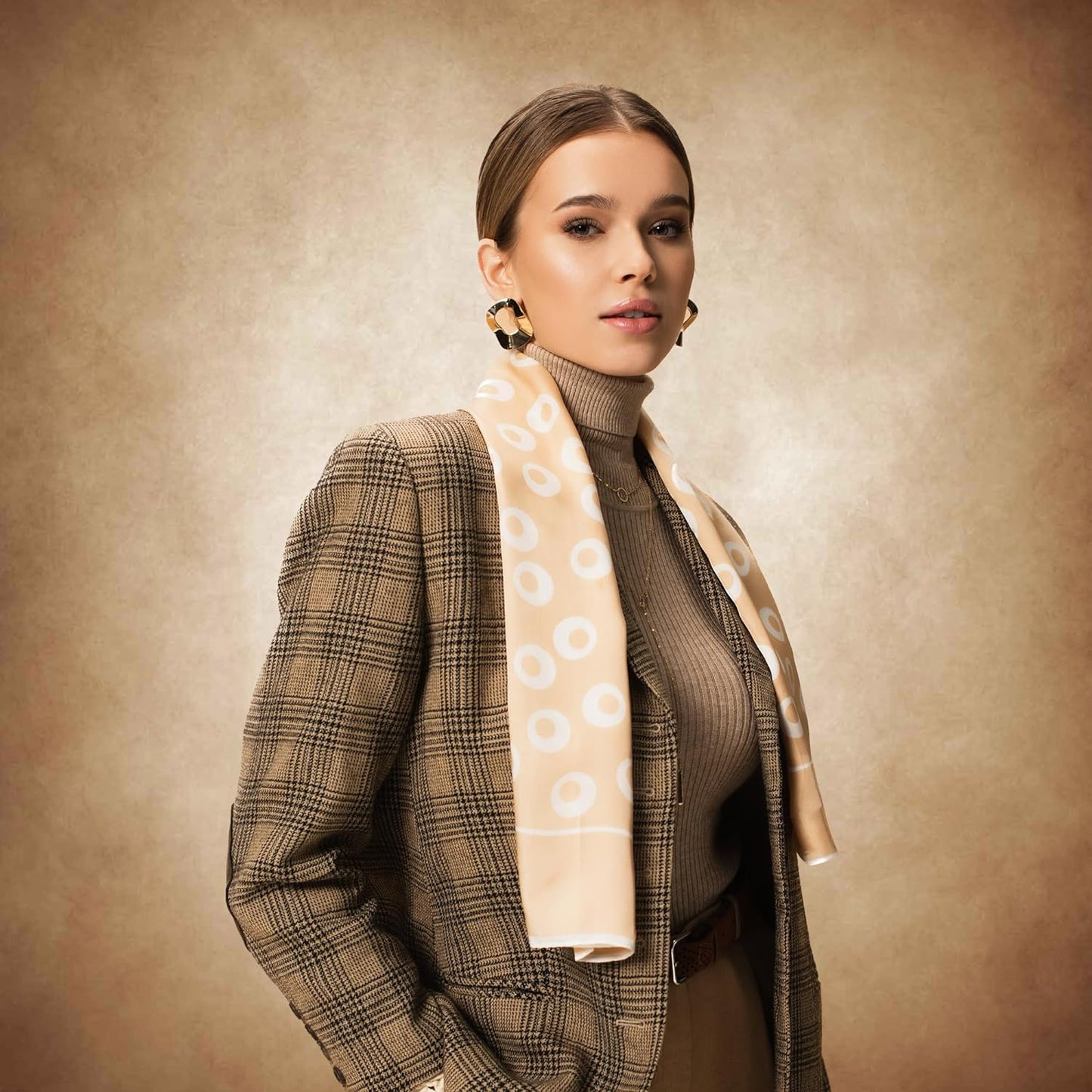 Haboke Tan Beige Abstract Texture Microfiber Backdrop for Studio Portraits