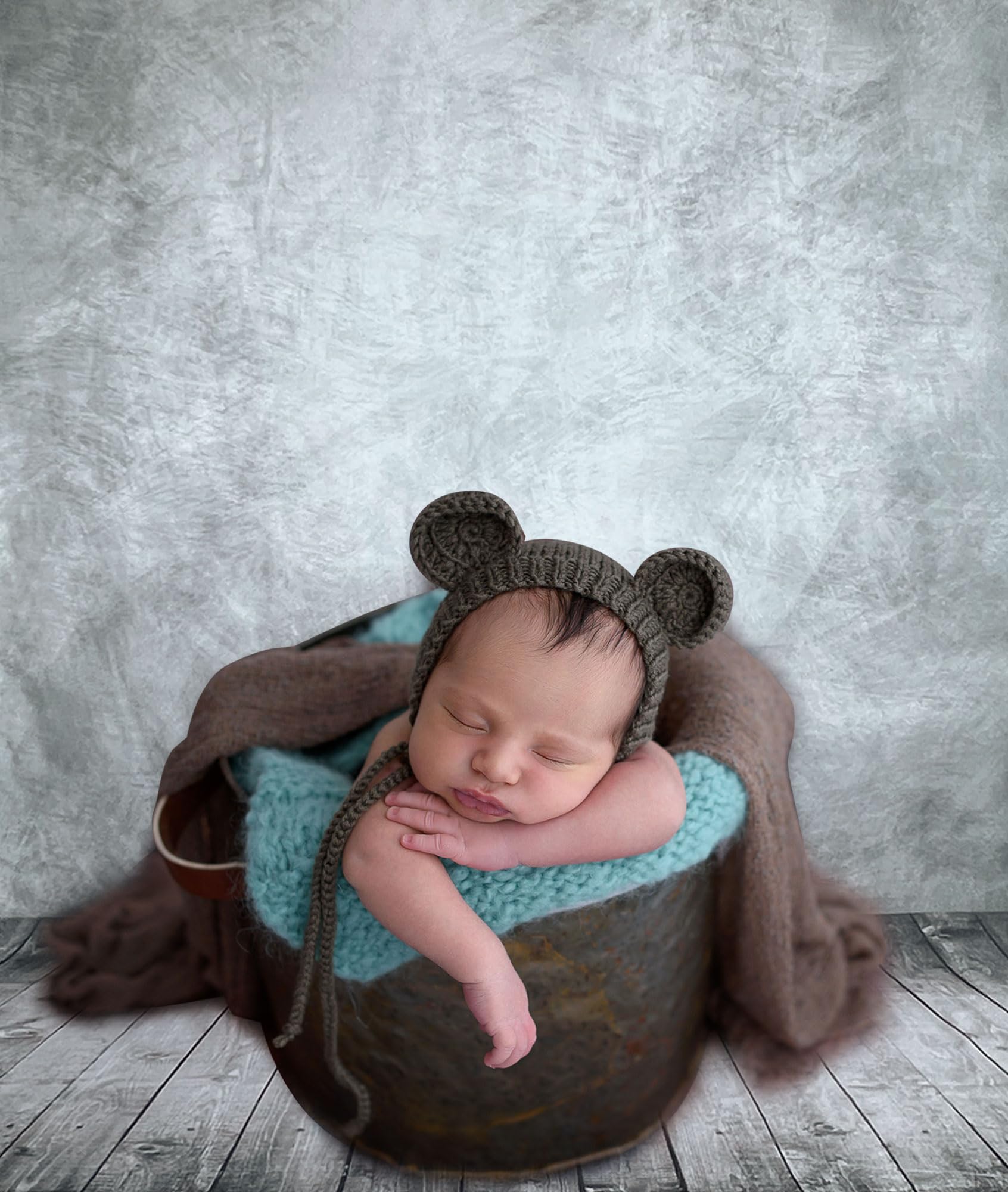 Professional Abstract Portrait Photography Backdrop,Wall with Wood Floor Backdrop