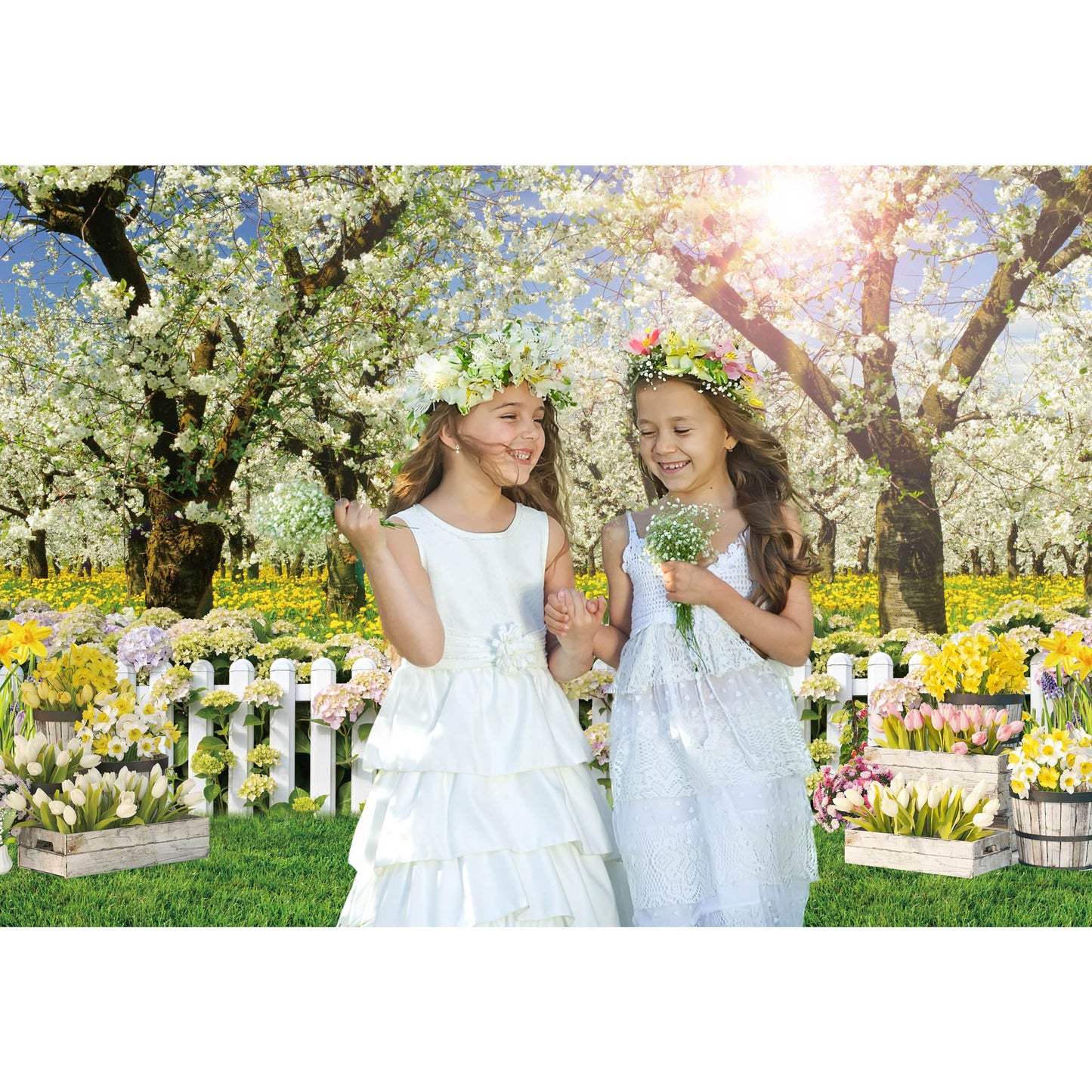 Vibrant Blossom Spring Photography Backdrop for Party Banners