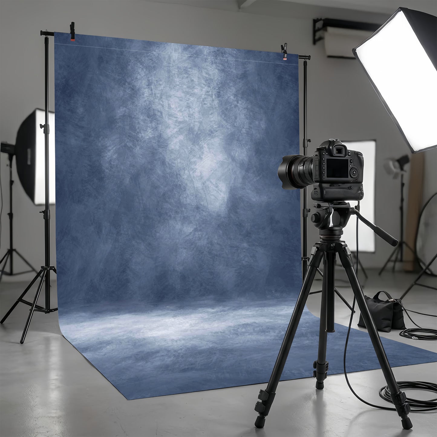 Vintage Blue Abstract Microfiber Backdrop - 8x10ft / 8x12ft Professional Studio Background