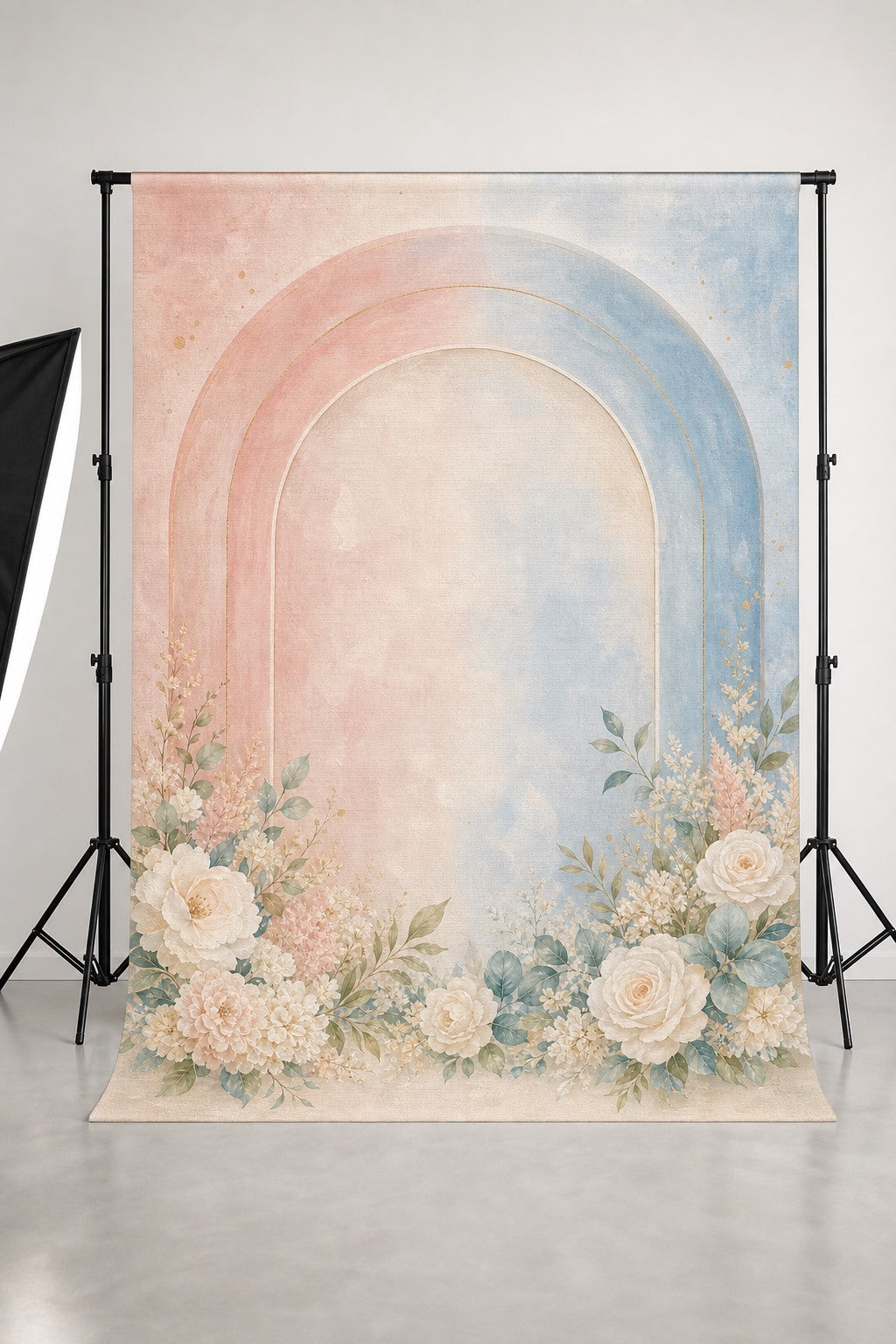 Pastel Reveal Arch Gender Reveal Photo Backdrop | 3 Sizes
