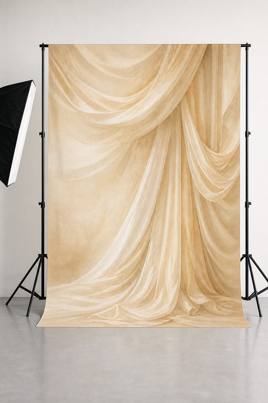 Champagne Silk Drape Wedding Photo Backdrop | 3 Sizes