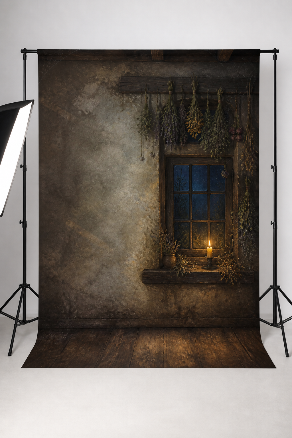 Enchanted Cottage Window Halloween Photography Backdrop