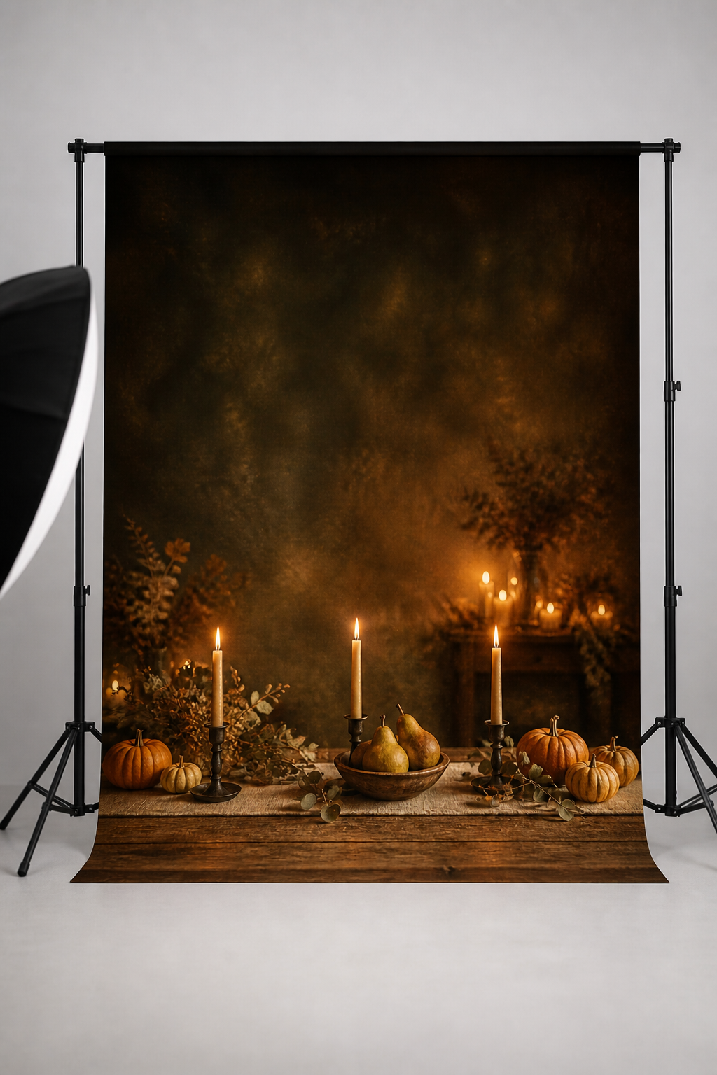 Harvest Table by Candlelight Thanksgiving Photography Backdrop