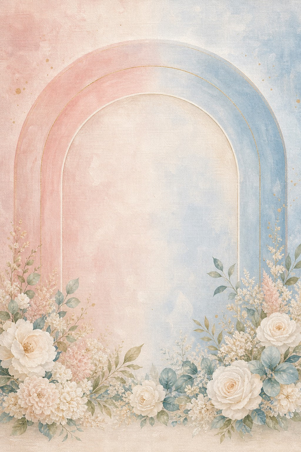 Pastel Reveal Arch Gender Reveal Photo Backdrop | 3 Sizes