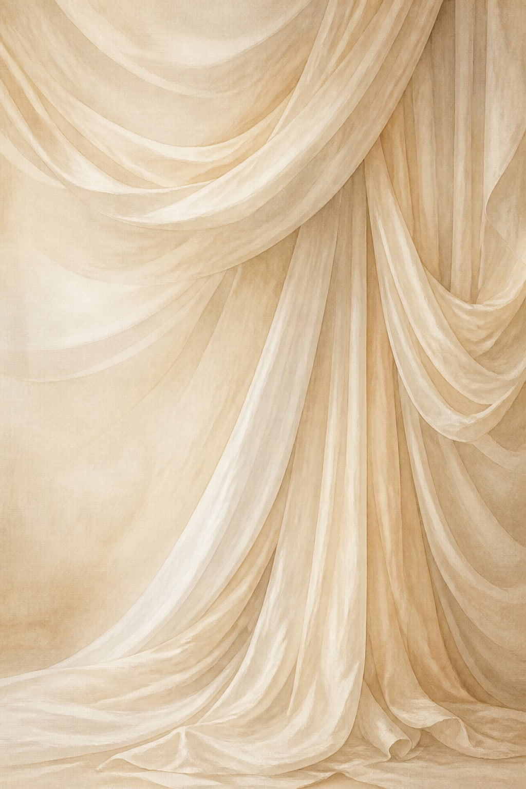 Champagne Silk Drape Wedding Photo Backdrop | 3 Sizes