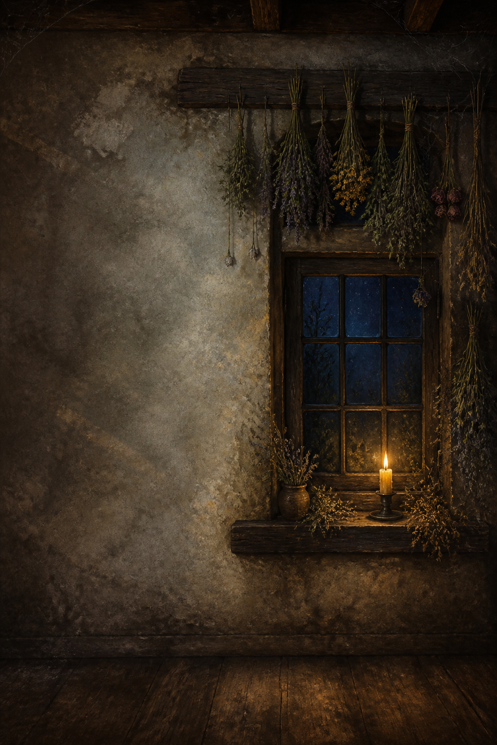 Enchanted Cottage Window Halloween Photography Backdrop