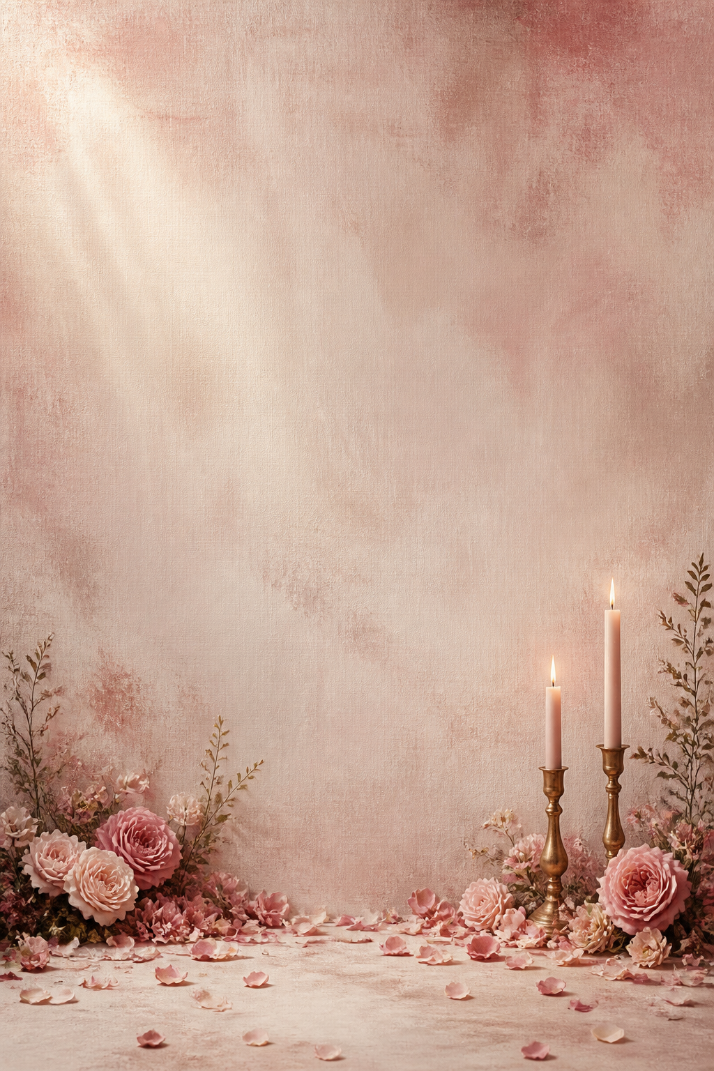 Blush Rose Petal Valentine's Photography Backdrop