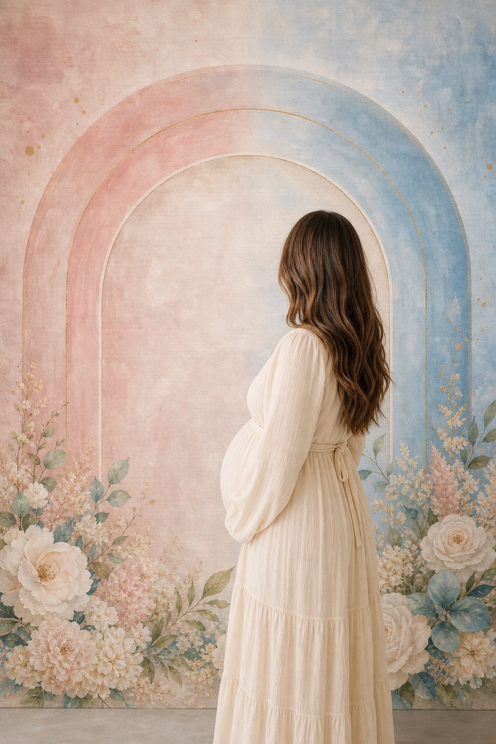 Pastel Reveal Arch Gender Reveal Photo Backdrop | 3 Sizes