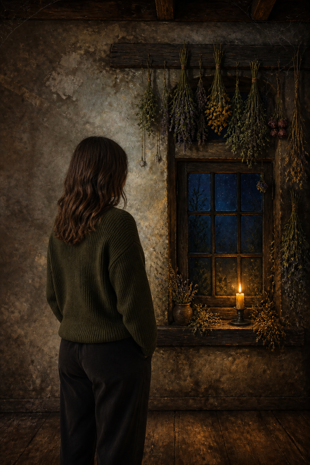 Enchanted Cottage Window Halloween Photography Backdrop