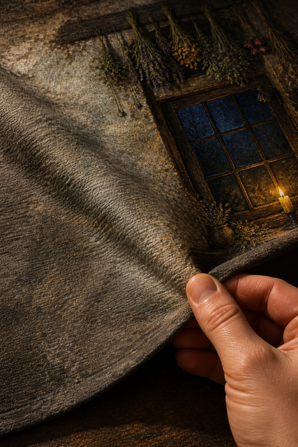 Enchanted Cottage Window Halloween Photography Backdrop