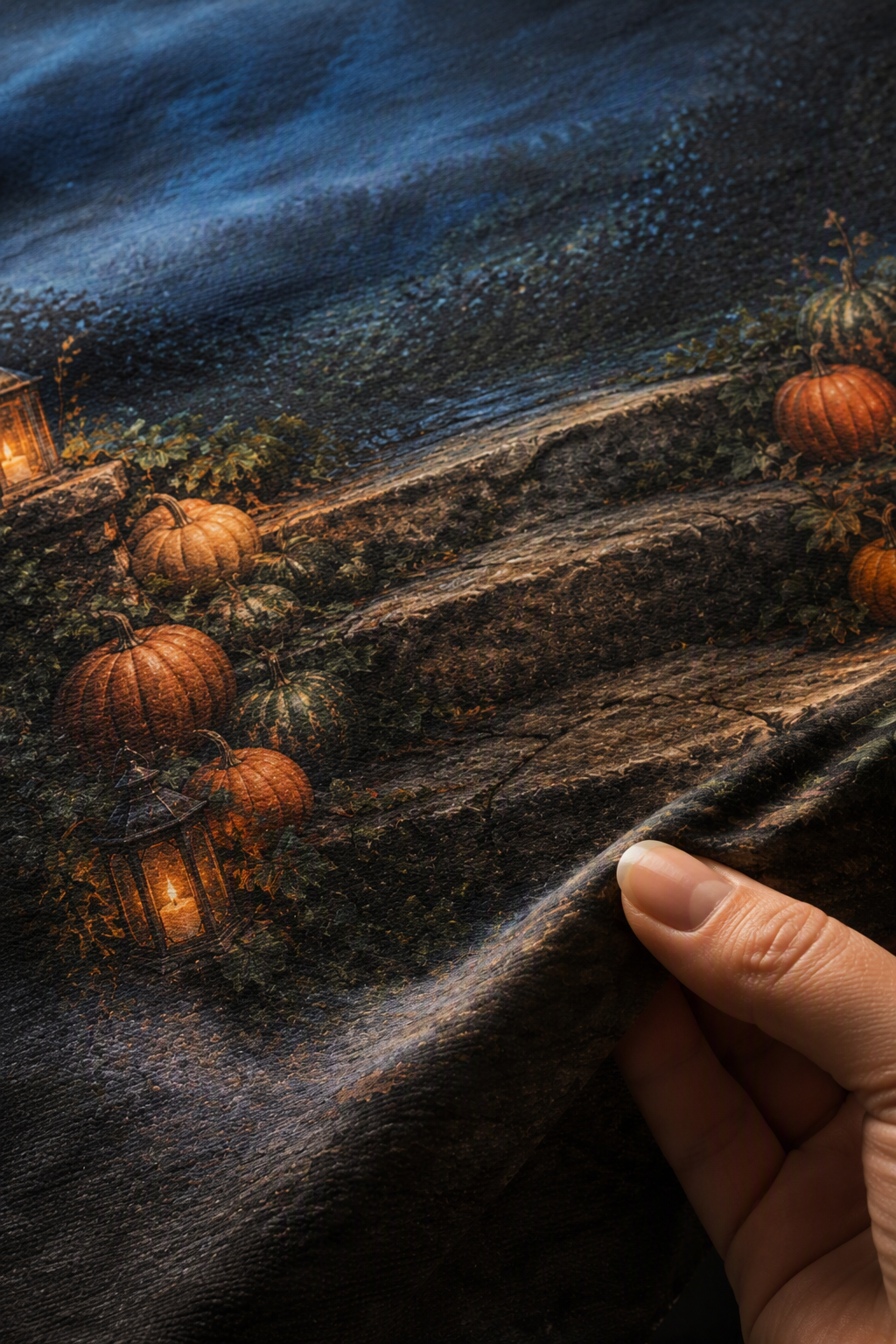 Candlelit Stone Steps Halloween Photography Backdrop