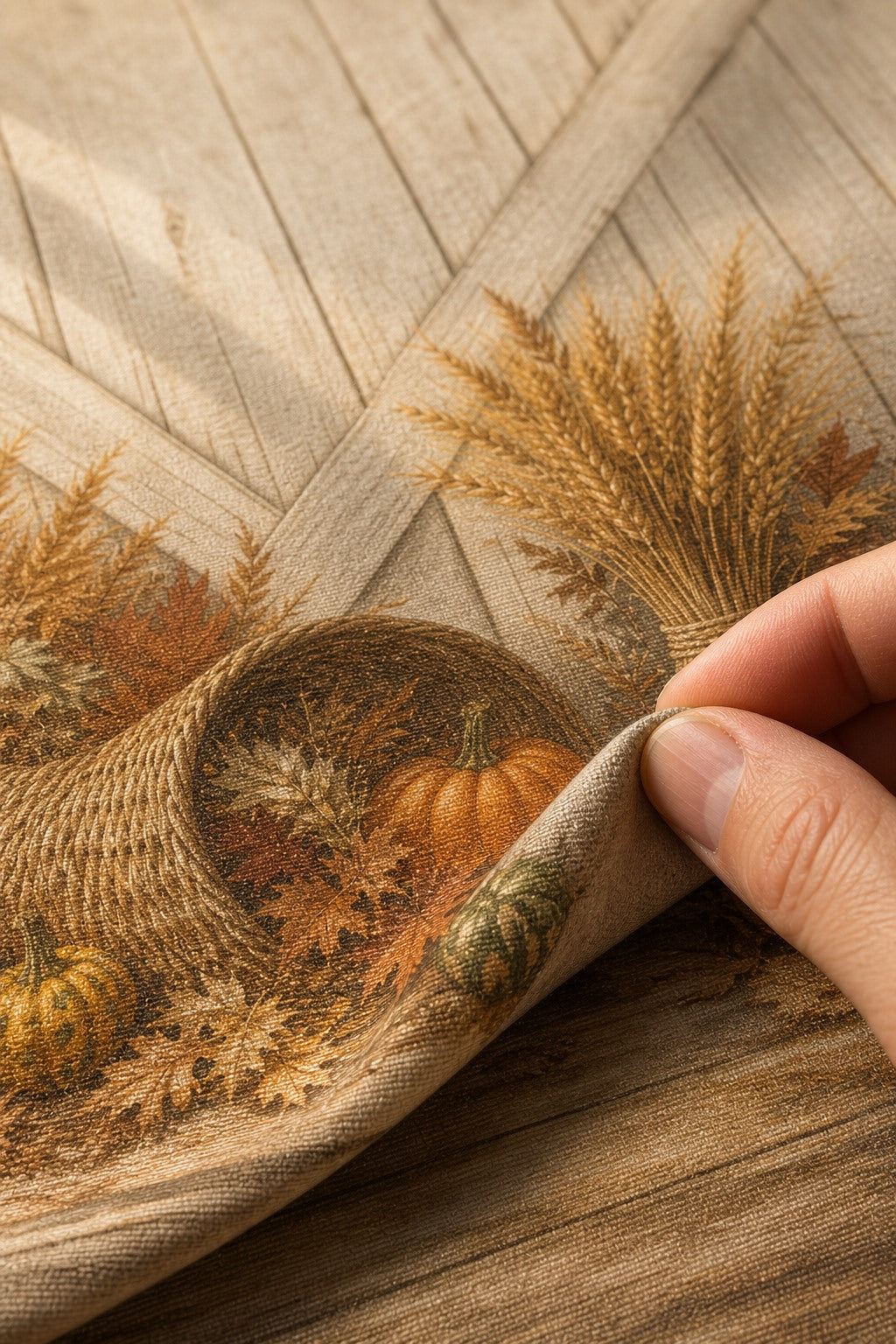 Harvest Barn Table Thanksgiving Photo Backdrop | 3 Sizes