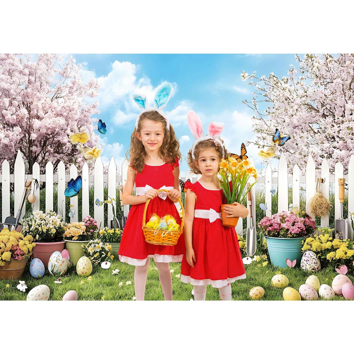 Easter Egg Photography Backdrops Spring Pastoral style Banners Suitable for Festival Parties and Photo Studios