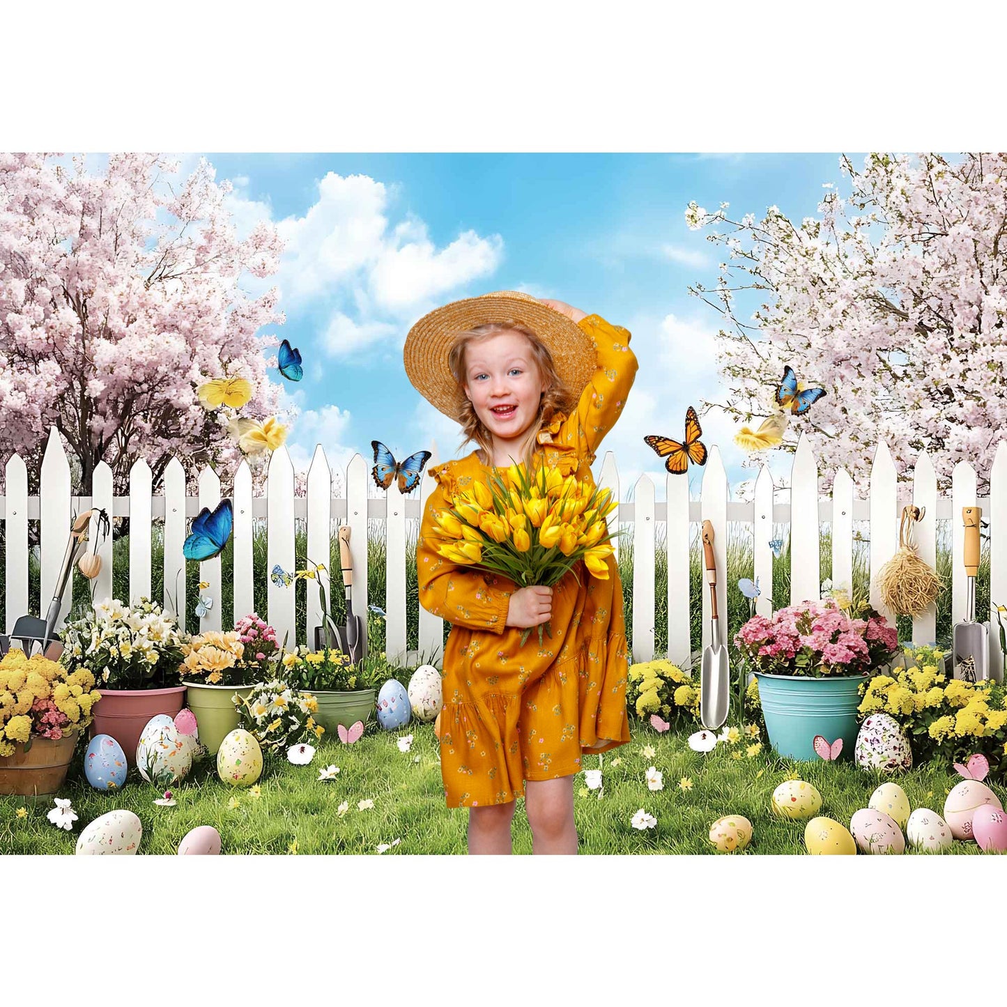 Easter Egg Photography Backdrops Spring Pastoral style Banners Suitable for Festival Parties and Photo Studios