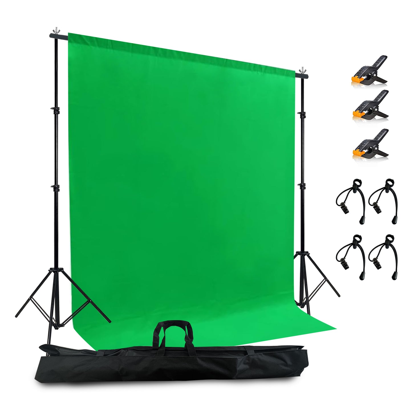 Portable 2-in-1 Green Screen Kit (6.5 x 6.5 ft) - Stand & Microfiber Backdrop