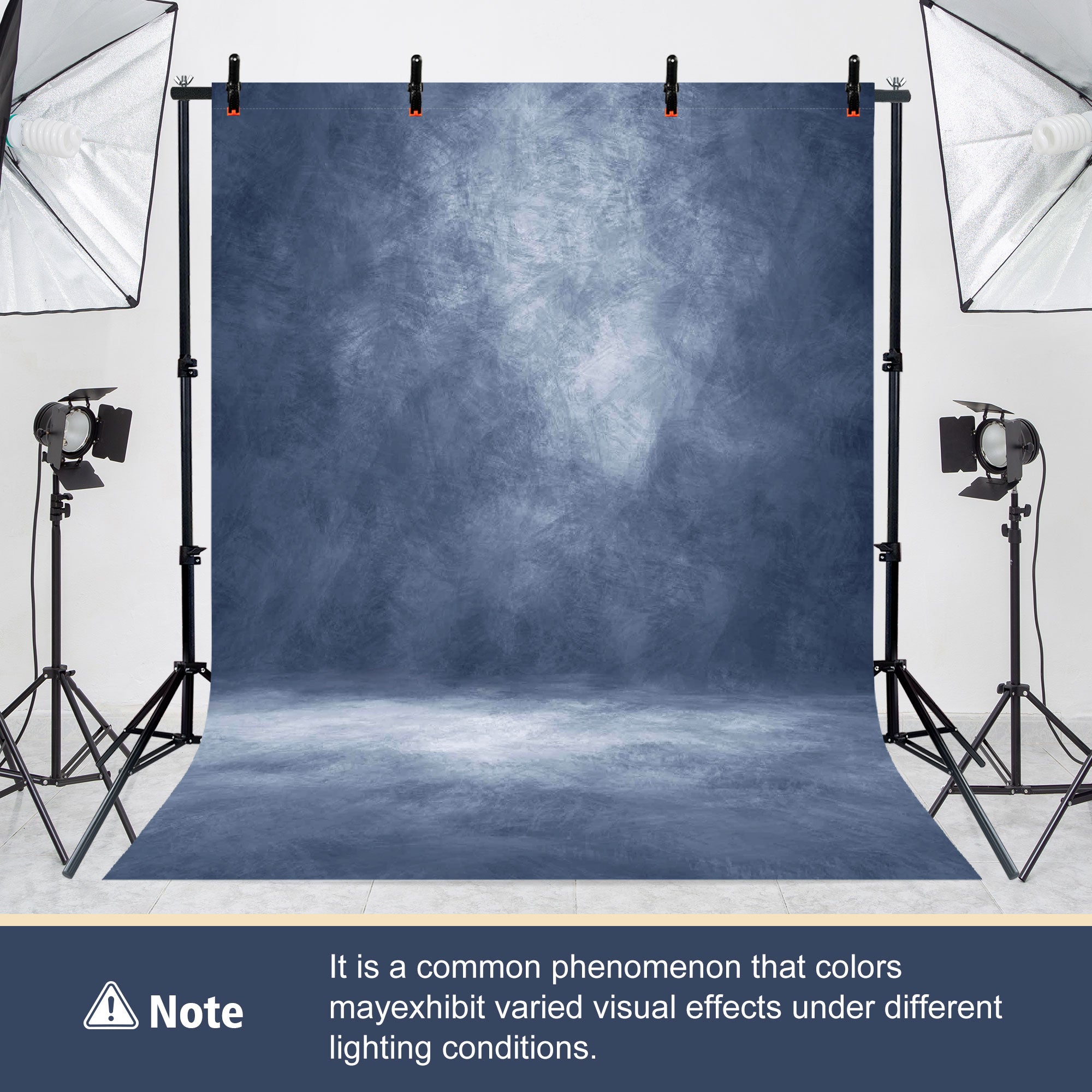 2-in-1 Abstract Photography Backdrop Stand Kit - 6.5x6.5 ft Portable Dual Rod Stand with 6x8 ft Polyester Fabric Backdrop for Portraits and Photo Props - Roller Pocket Design（6x8ft,Blue）