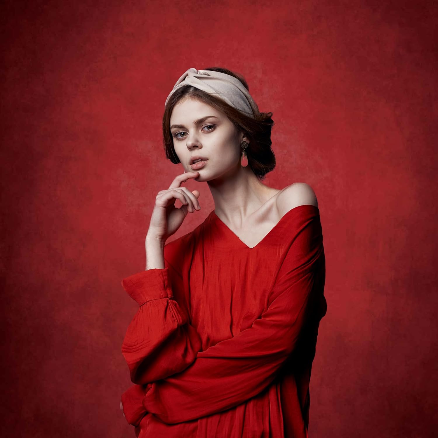 Abstract Red Professional Photography Backdrop for Adult Portrait Photo Props