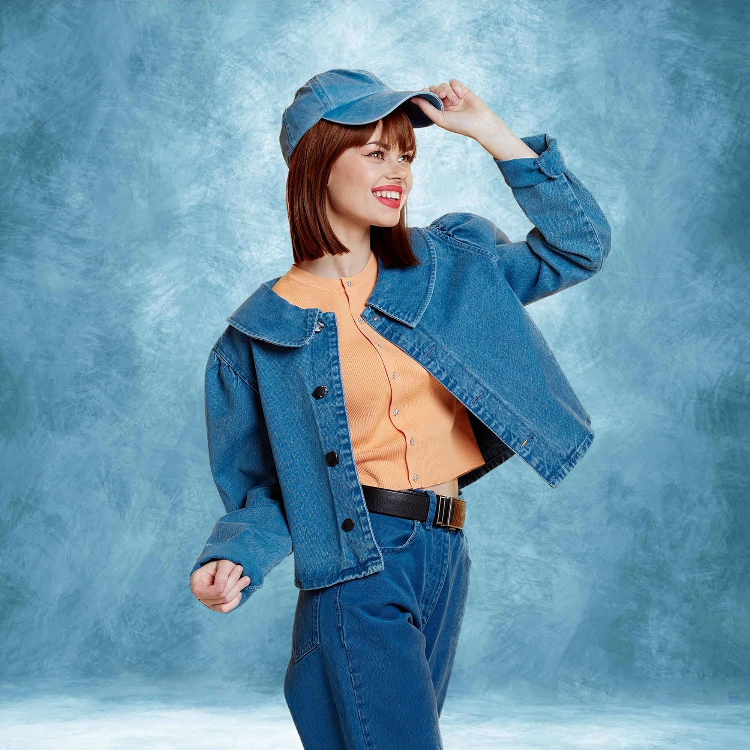 Abstract Light Blue Professional Photography Backdrop for Adult Portrait Photo Props