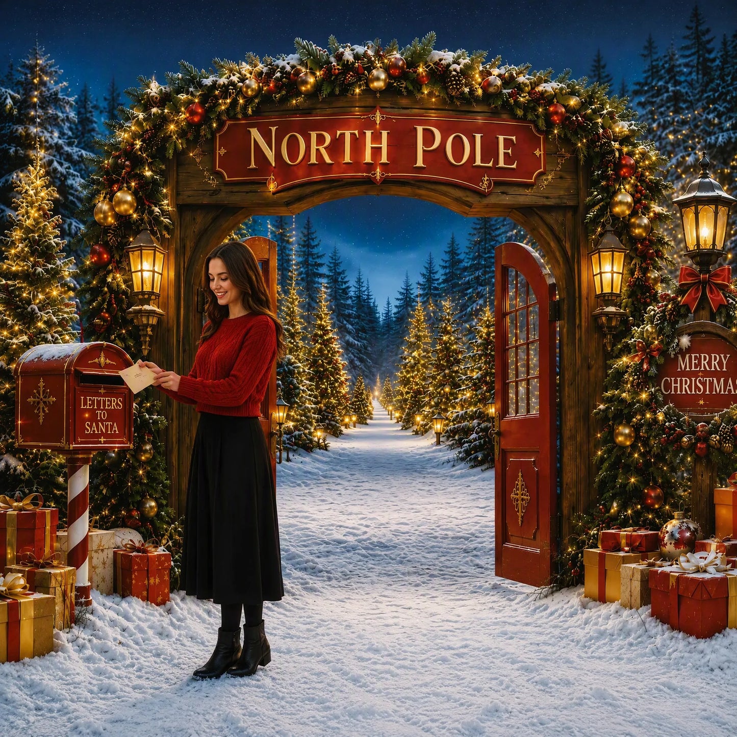 Letters to Santa Backdrop with Model