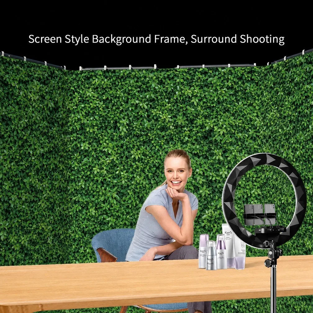 Folding Screen Backdrop 2.4x4m | Green Hedge Streaming Background