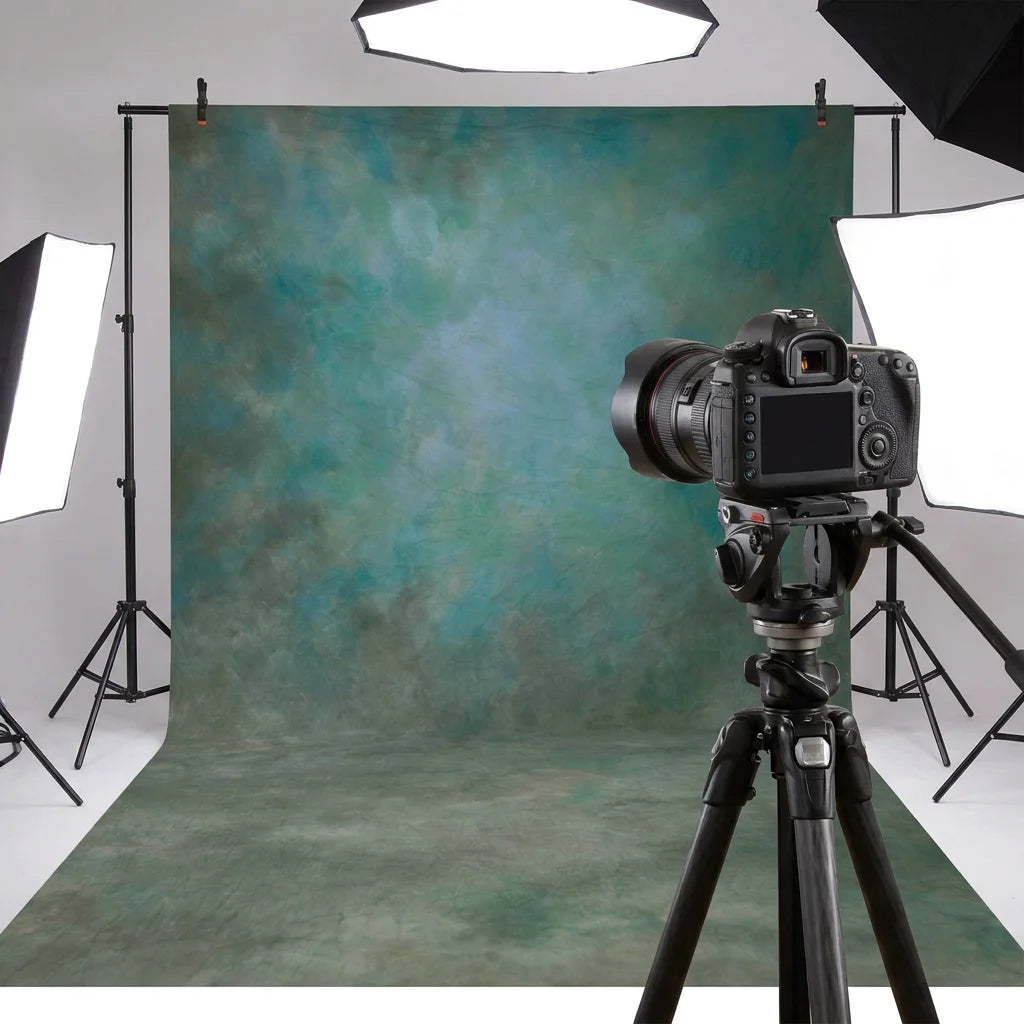 Ocean Blue Abstract Microfiber Backdrop - 8x10ft / 8x12ft Professional Studio Background