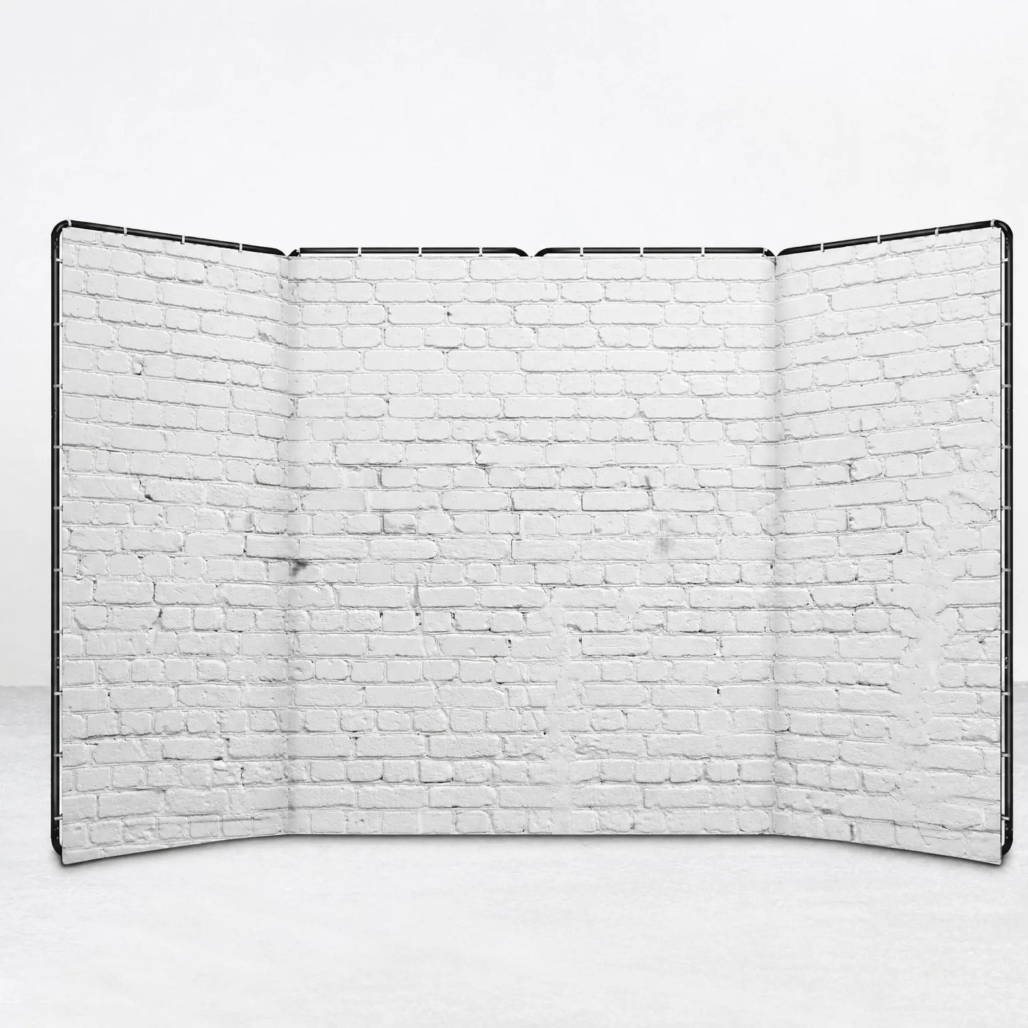 Folding Screen Backdrop 2.4x4m | White Brick Wall Streaming Background
