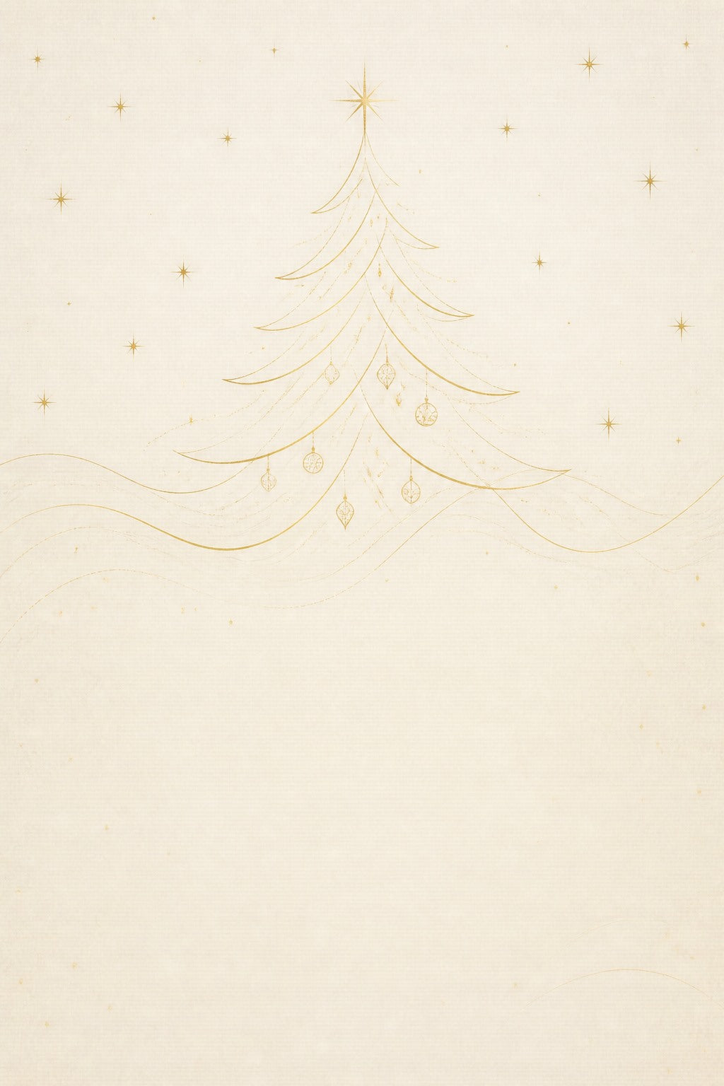 Minimalist Gold Line Christmas Tree Photo Backdrop - Cream Quiet Luxury | 3 Sizes - studio photography backdrop, image 2 of 5