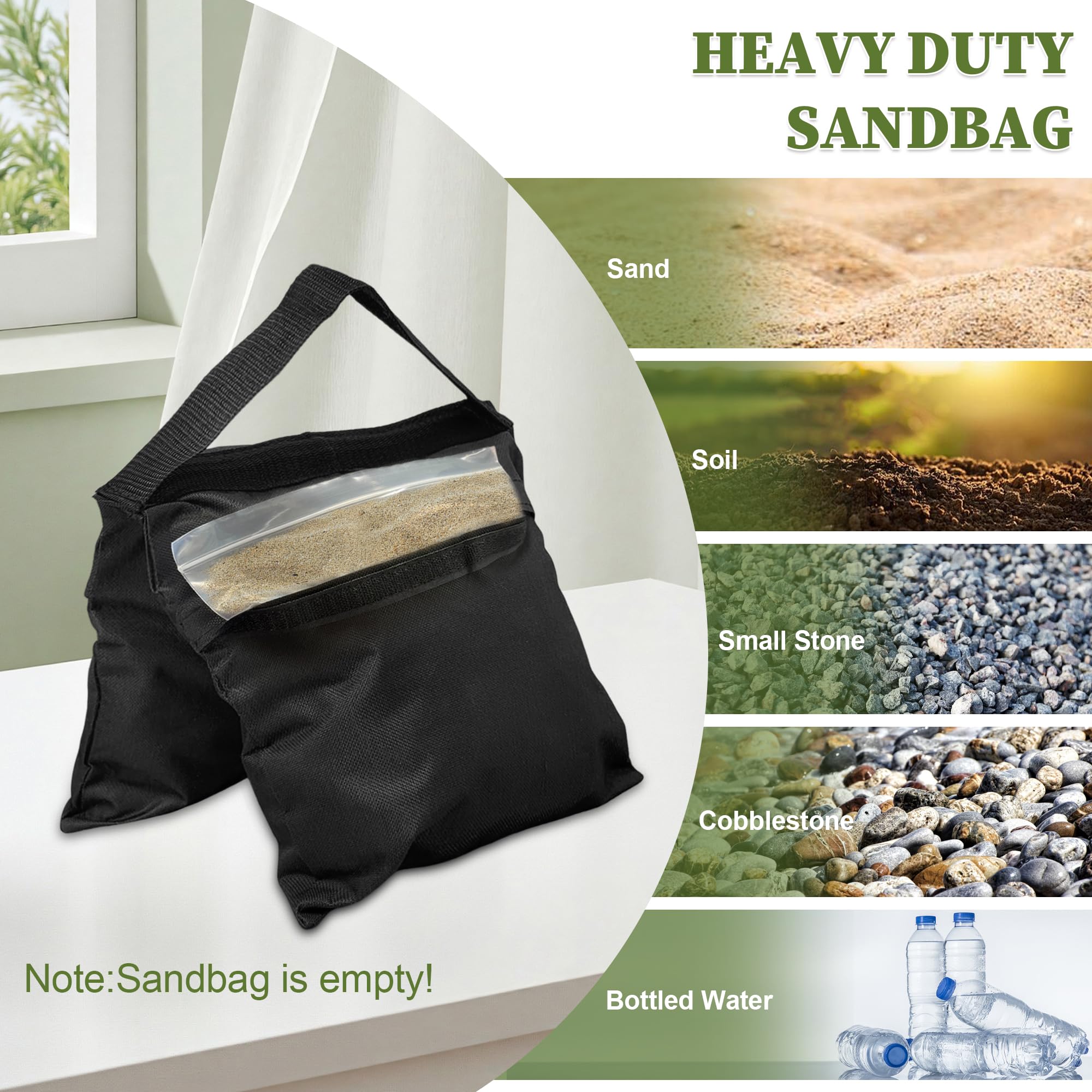 4-Pack Heavy Duty Sandbags,Multi-Use Stability for Photography Backdrop Stands