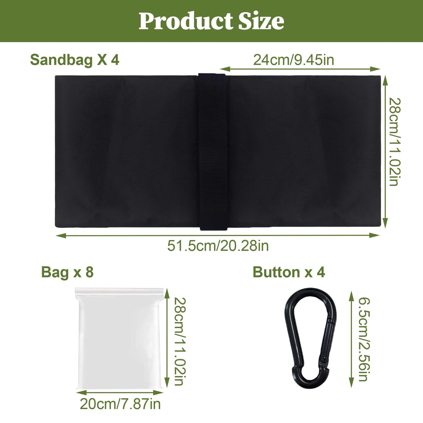 4-Pack Heavy Duty Sandbags,Multi-Use Stability for Photography Backdrop Stands