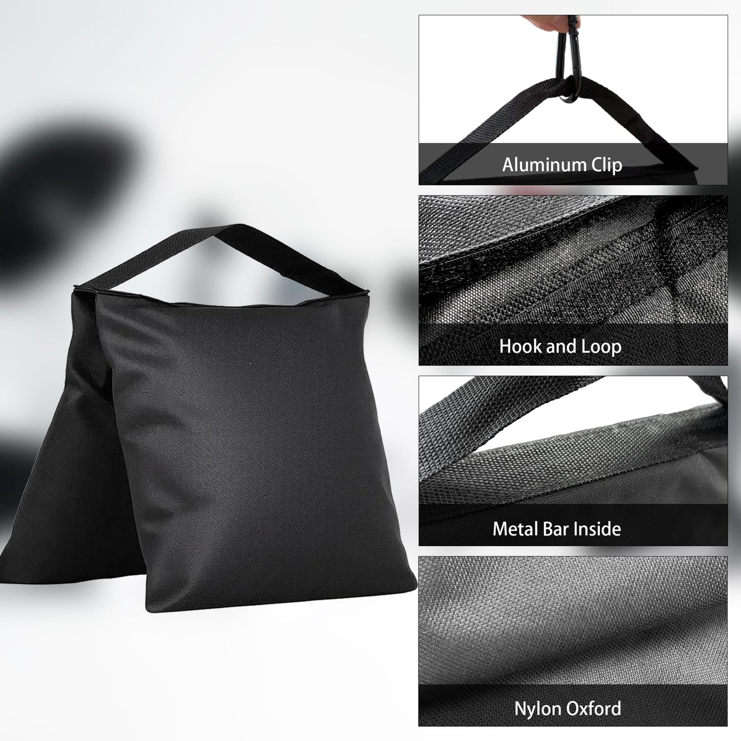 4-Pack Heavy Duty Sandbags,Multi-Use Stability for Photography Backdrop Stands